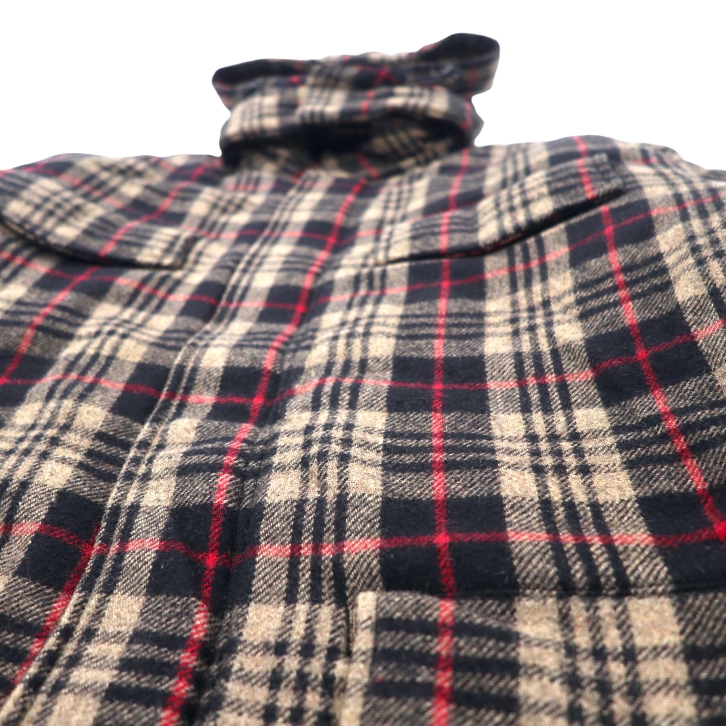 STUSSY Tweed Puffer Hoodie French L Brown CHECKED Wool QUILTED ...