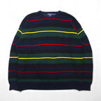 NAUTICA 90年代 ニット セーター 2XL マルチカラー コットン ボーダー ビッグサイズ