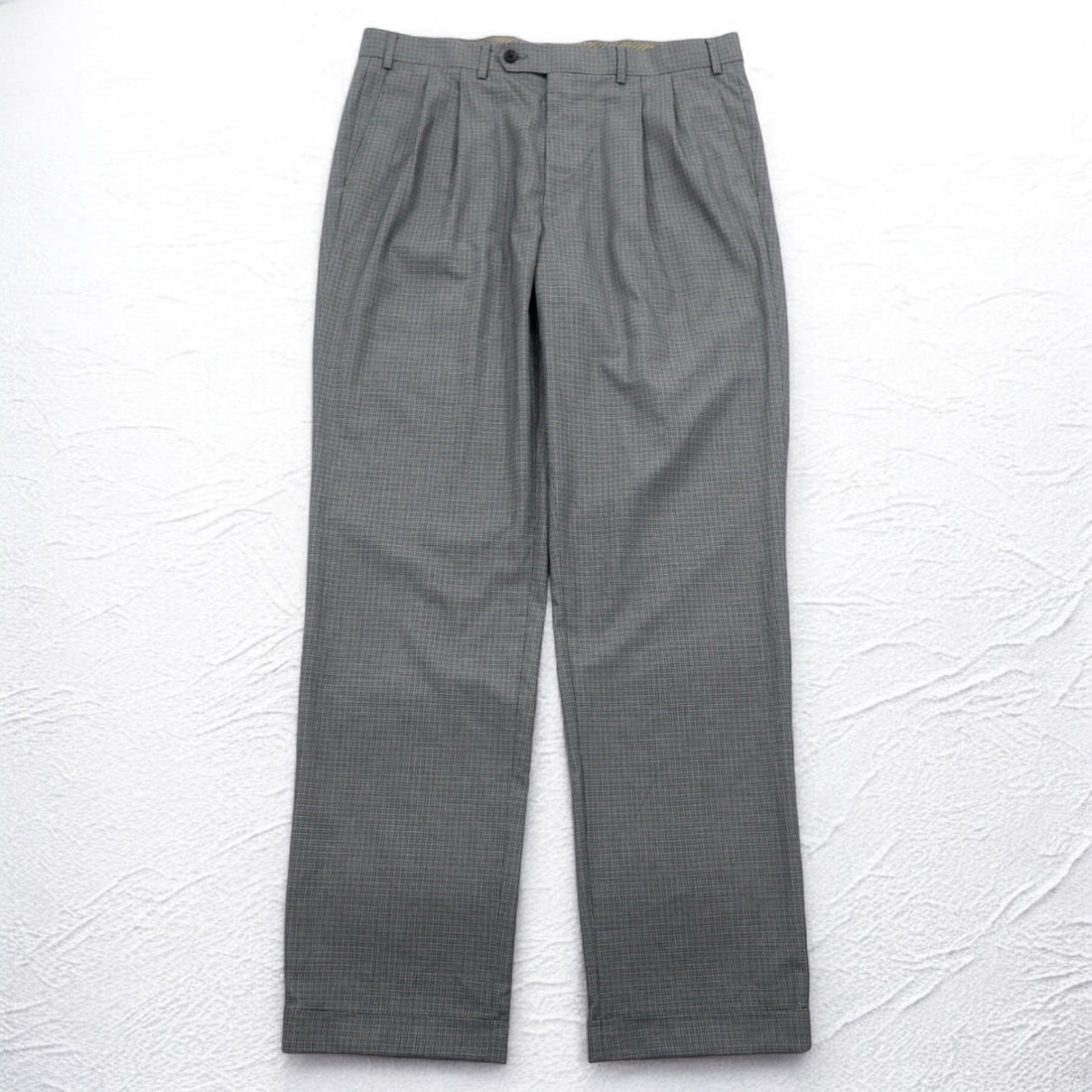 LAUREN RALPH LAUREN タック スラックスパンツ L グレー チェック ポリエステル WASHABLE
