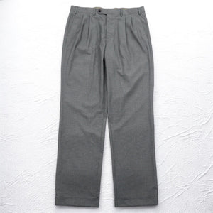 LAUREN RALPH LAUREN タック スラックスパンツ L グレー チェック ポリエステル WASHABLE