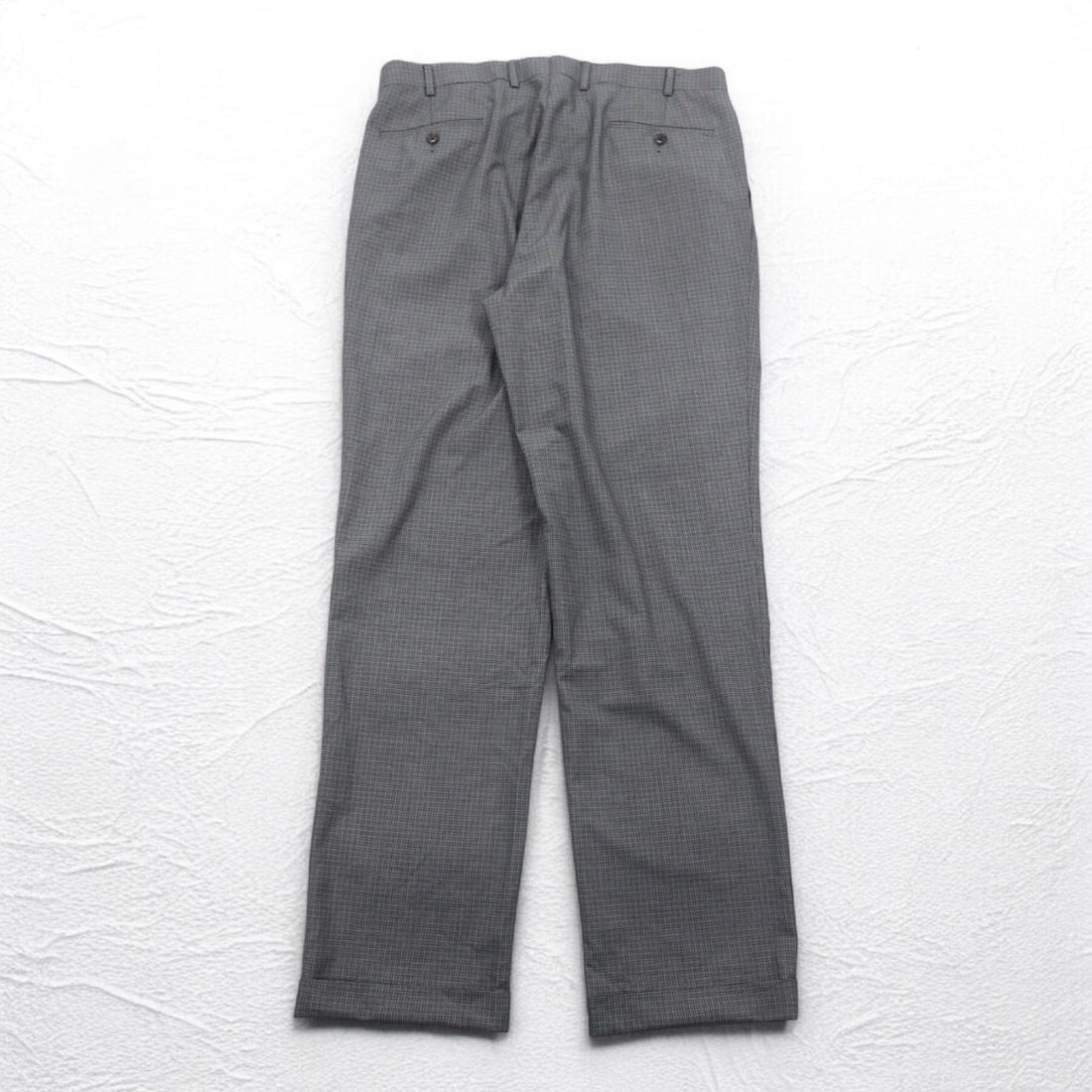 LAUREN RALPH LAUREN タック スラックスパンツ L グレー チェック ポリエステル WASHABLE