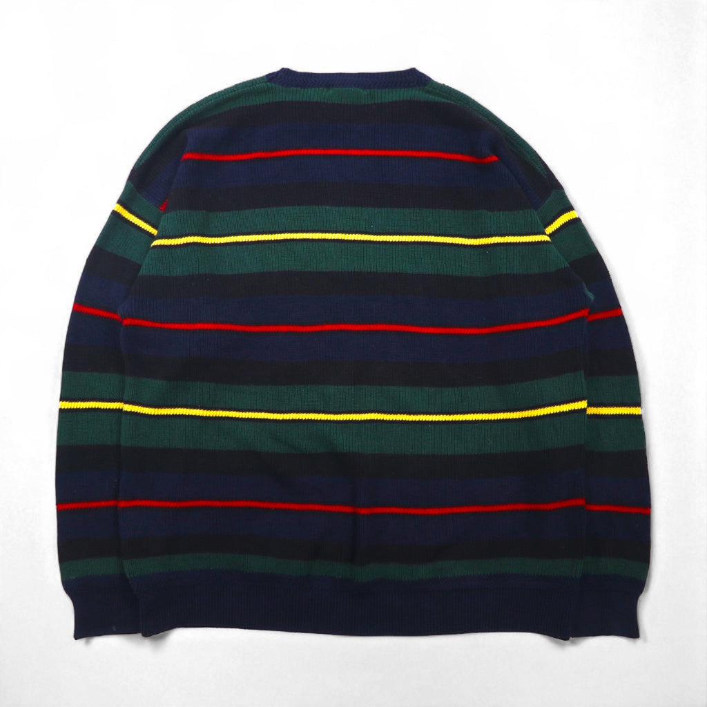 NAUTICA 90年代 ニット セーター 2XL マルチカラー コットン ボーダー ビッグサイズ