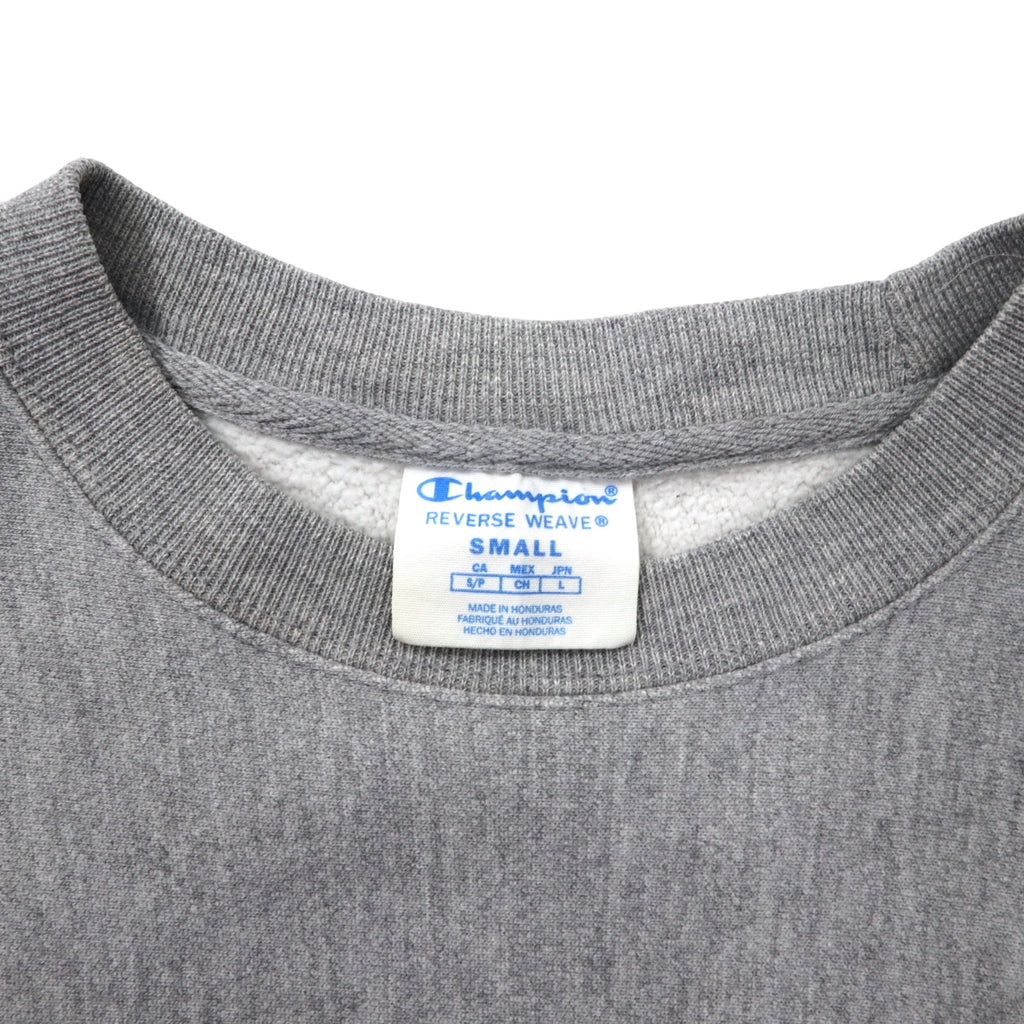 Champion Reverse Weave Sweatshirt L Grey Cotton Blue Single Tag Reprint REVERSE WEAVE Made in Honduras