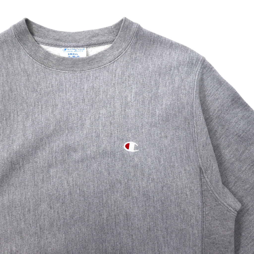 Champion Reverse Weave Sweatshirt L Grey Cotton Blue Single Tag Reprint REVERSE WEAVE Made in Honduras