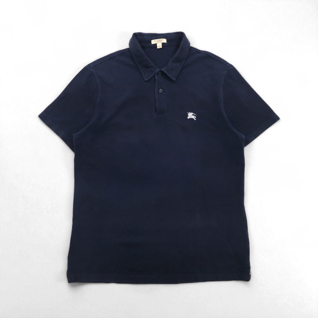 BURBERRY BRIT Nova Check Polo Shirt, Size XL, Navy, Cotton, Pique, Single Logo Embroidery, Made in Turkey