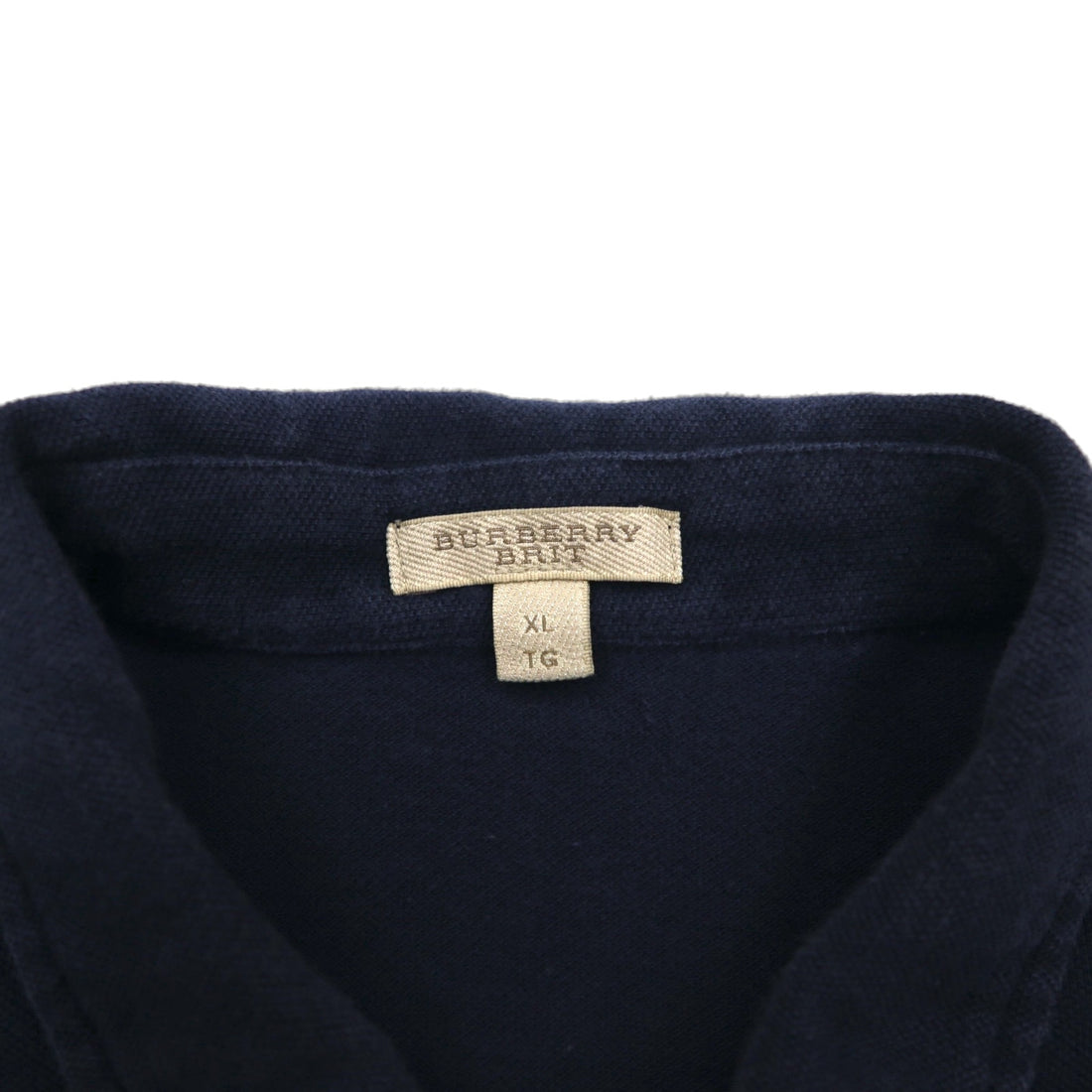BURBERRY BRIT Nova Check Polo Shirt, Size XL, Navy, Cotton, Pique, Single Logo Embroidery, Made in Turkey