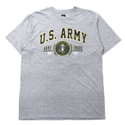 日本然リトテ-古着オンライン-U.S.ARMY プリントTシャツ XL グレー コットン ミリタリー-