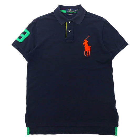 日本然リトテ-古着オンライン-POLO RALPH LAUREN ビッグポニー ポロシャツ 170 ブラック コットン CUSTOM FIT-POLO RALPH LAUREN Big Pony Polo Shirt 170 Black Cotton Custom Fit