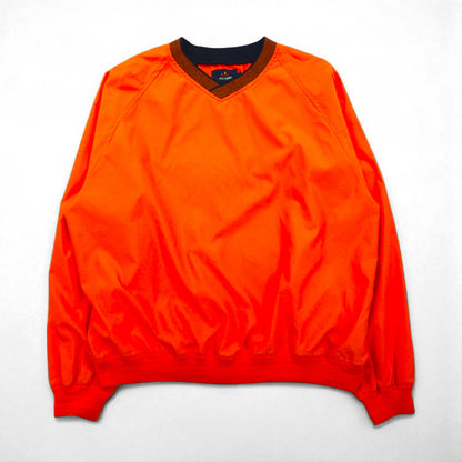 90s Vintage Sport Jacket, Piste Pullover, Nylon Jersey, Size M, Orange, IVY CREW