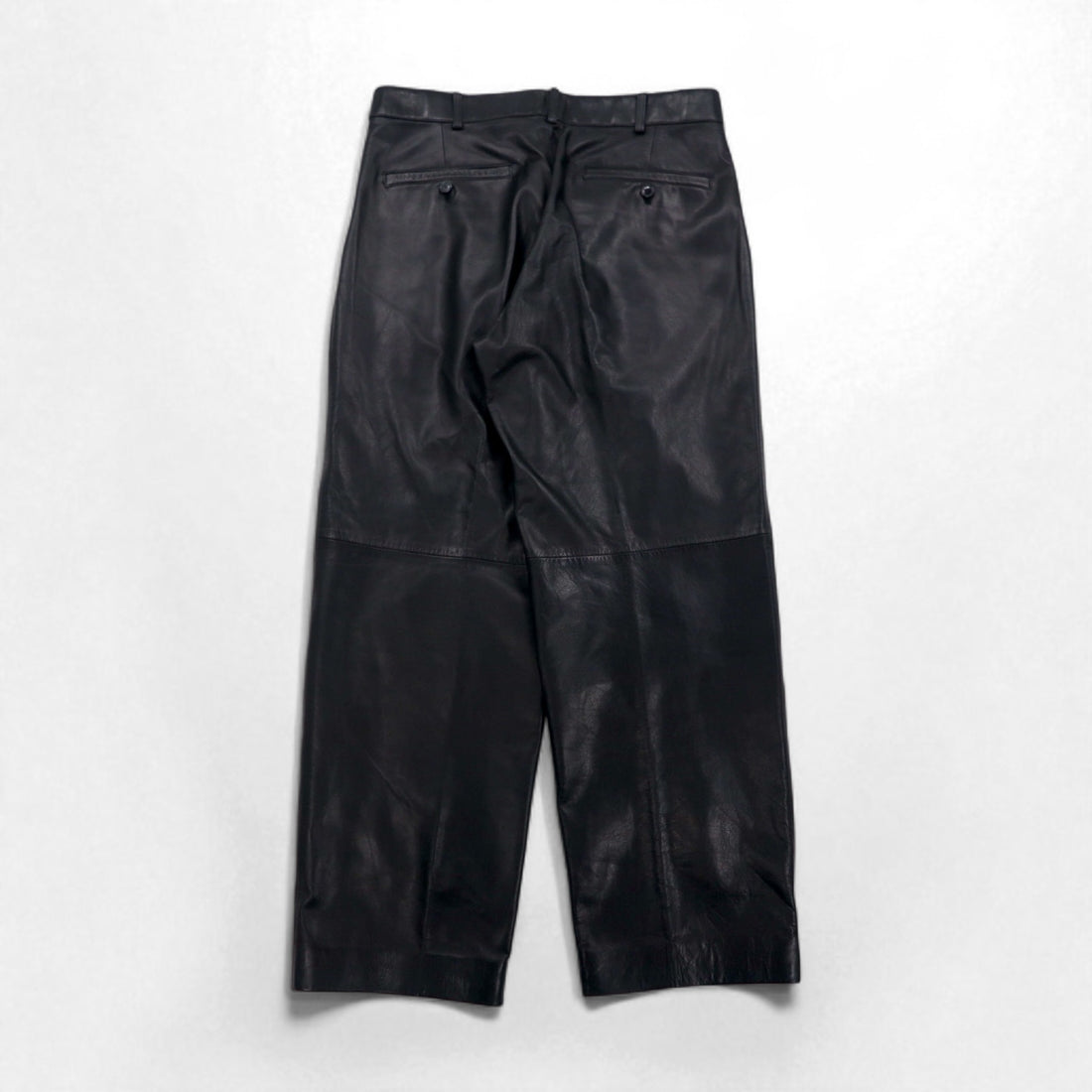Bell Maxim 2タック ワイド レザーパンツ スラックス XL ブラック 牛革 日本製