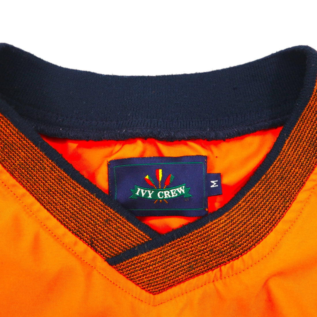 90s Vintage Sport Jacket, Piste Pullover, Nylon Jersey, Size M, Orange, IVY CREW
