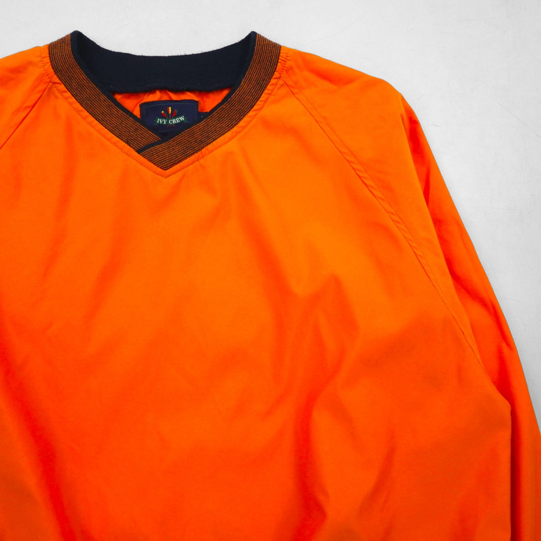 90s Vintage Sport Jacket, Piste Pullover, Nylon Jersey, Size M, Orange, IVY CREW