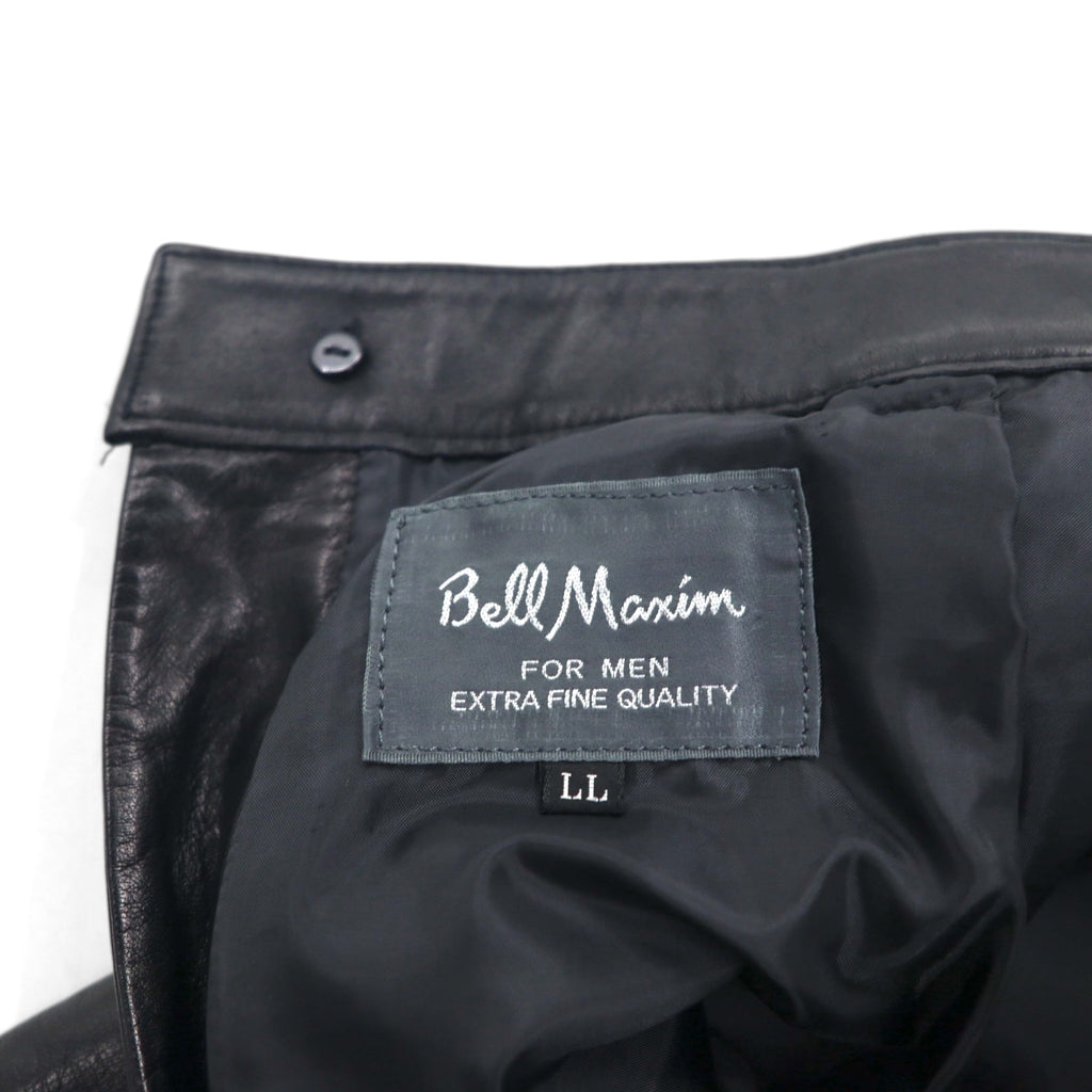 Bell Maxim 2タック ワイド レザーパンツ スラックス XL ブラック 牛革 日本製