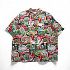Reyn SPOONER 90年代 ハワイ(USA)製 AMERICAN CLASSICS アロハシャツ 2XL マルチカラー レーヨン NCAA OKLAHOMA SOONERS カレッジ フットボール