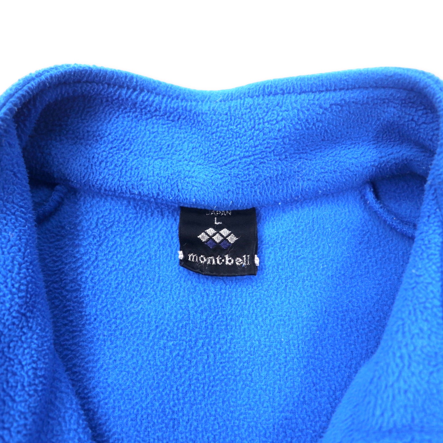 mont-bell シャミース インナージャケット フリース L ブルー ポリエステル ワンポイントロゴ刺繍 1104498