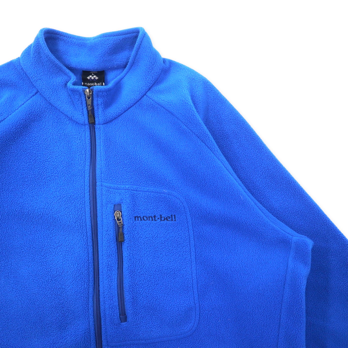 mont-bell シャミース インナージャケット フリース L ブルー ポリエステル ワンポイントロゴ刺繍 1104498