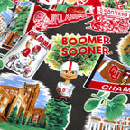 Reyn SPOONER 90年代 ハワイ(USA)製 AMERICAN CLASSICS アロハシャツ 2XL マルチカラー レーヨン NCAA OKLAHOMA SOONERS カレッジ フットボール