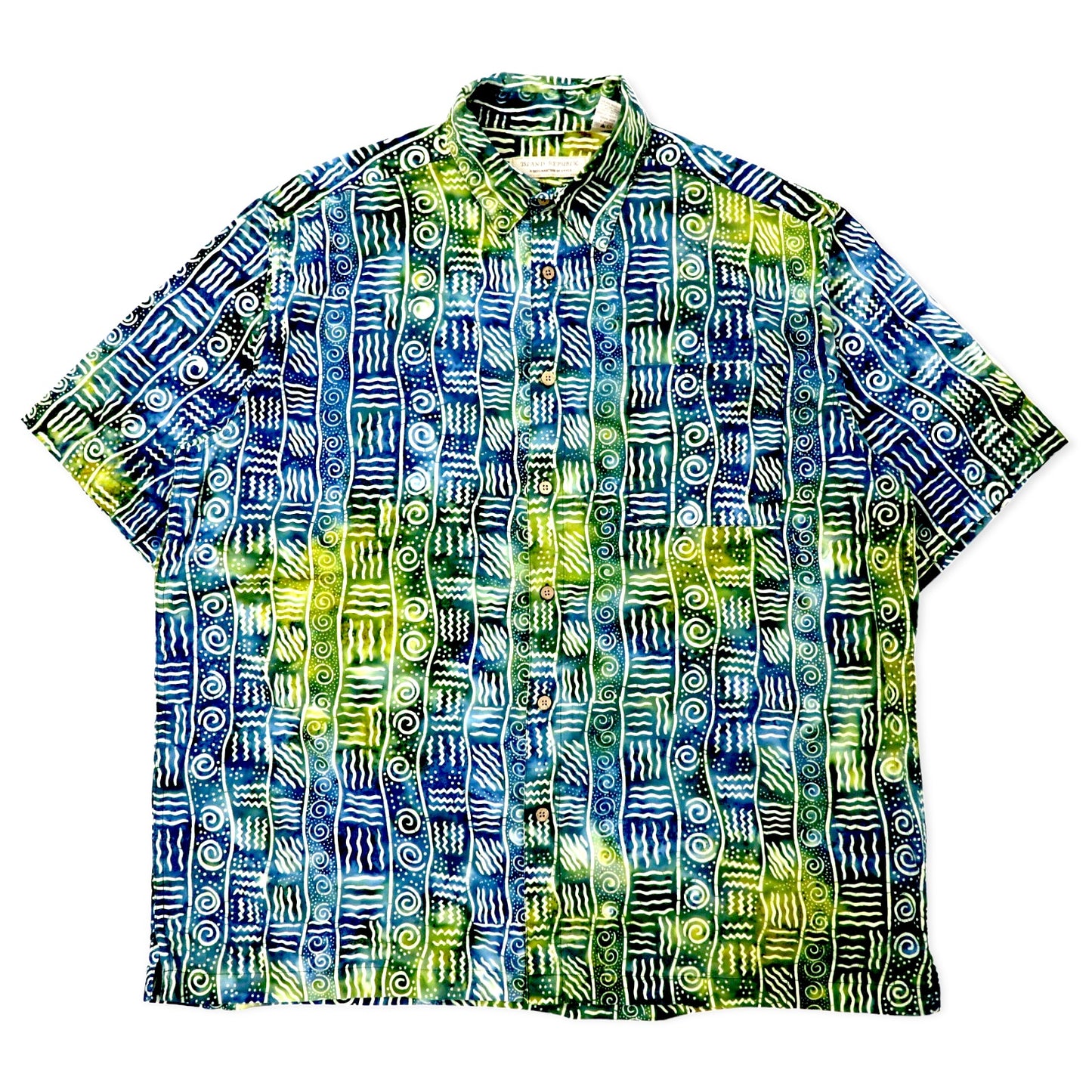 ISLAND REPUBLIC 90's patterned short sleeve shirt Hawaiian Shirt 