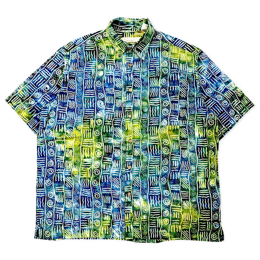 ISLAND REPUBLIC 90年代 総柄 半袖シャツ アロハシャツ XL マルチカラー コットン ビッグサイズ