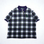 Polo by Ralph Lauren 90年代 ビッグポニー刺繍 ポロシャツ 3XL ネイビー グリーン チェック 未使用品