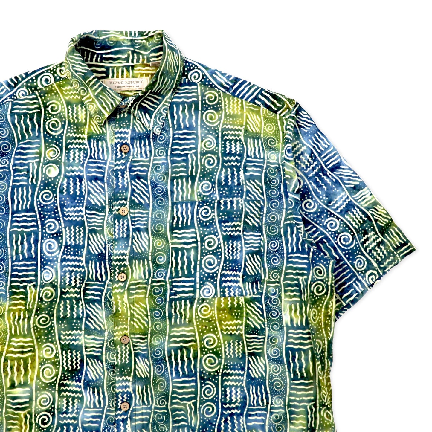 ISLAND REPUBLIC 90年代 総柄 半袖シャツ アロハシャツ XL マルチカラー コットン ビッグサイズ