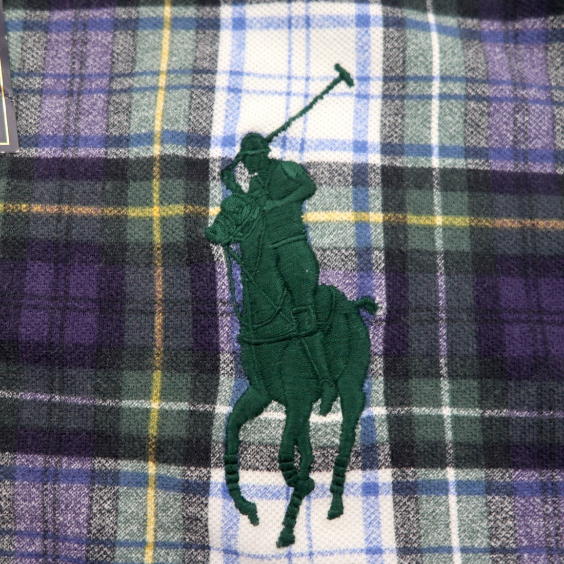 Polo by Ralph Lauren 90年代 ビッグポニー刺繍 ポロシャツ 3XL ネイビー グリーン チェック 未使用品