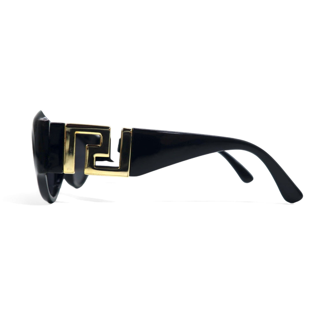 GIANNI VERSACE Old Cat Eye Fox Sunglasses Black Side Logo