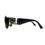 GIANNI VERSACE Old Cat Eye Fox Sunglasses Black Side Logo