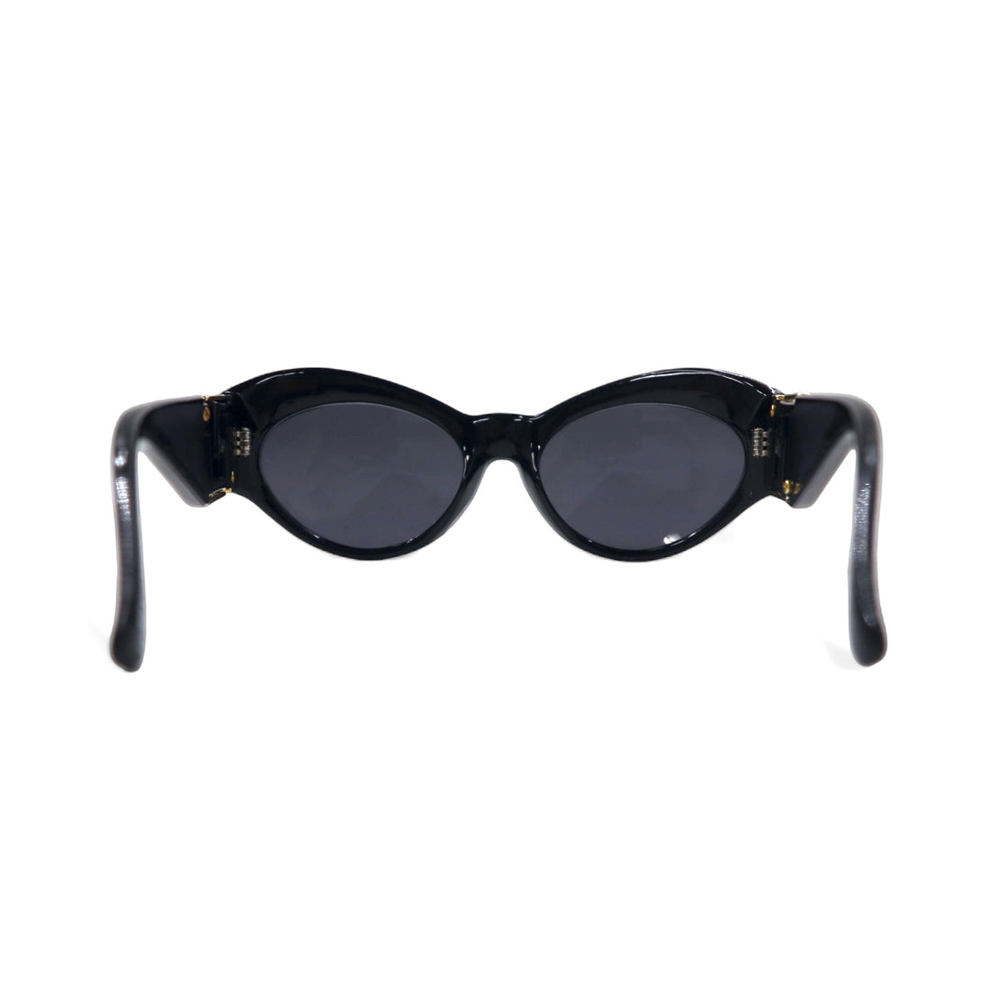 GIANNI VERSACE Old Cat Eye Fox Sunglasses Black Side Logo