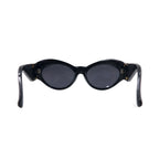 GIANNI VERSACE Old Cat Eye Fox Sunglasses Black Side Logo