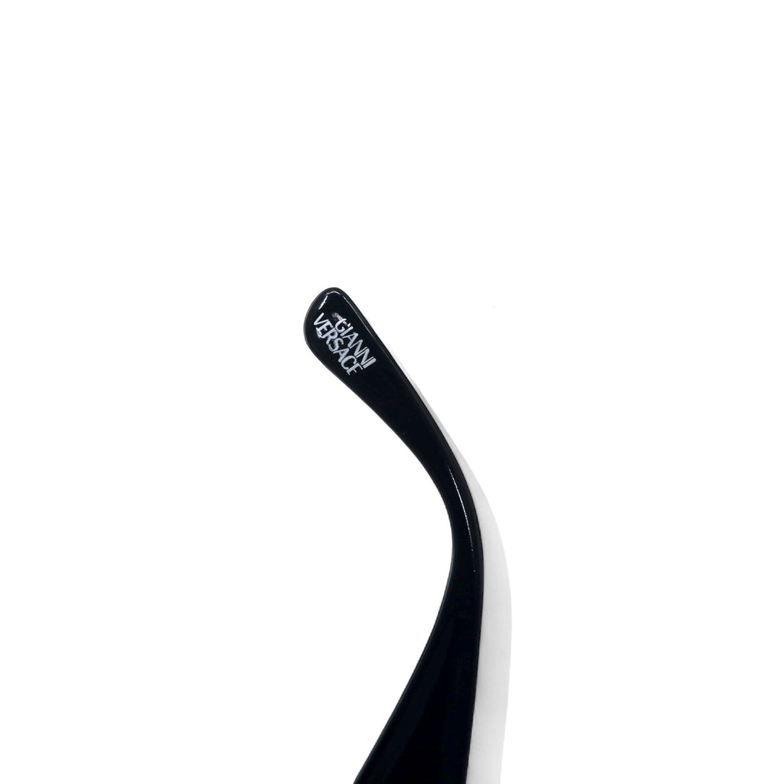 GIANNI VERSACE Old Cat Eye Fox Sunglasses Black Side Logo