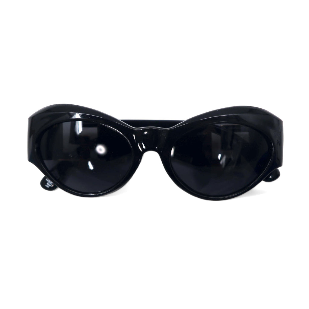 GIANNI VERSACE Old Cat Eye Fox Sunglasses Black Side Logo