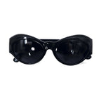 GIANNI VERSACE Old Cat Eye Fox Sunglasses Black Side Logo