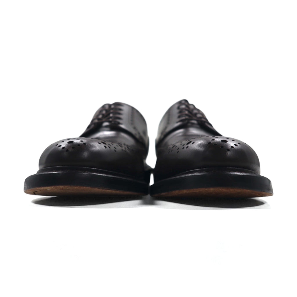 J.Crew Wingtip Full Brogue Dress Shoes, Size 27cm, Brown Leather with Medallion Detail, 55740