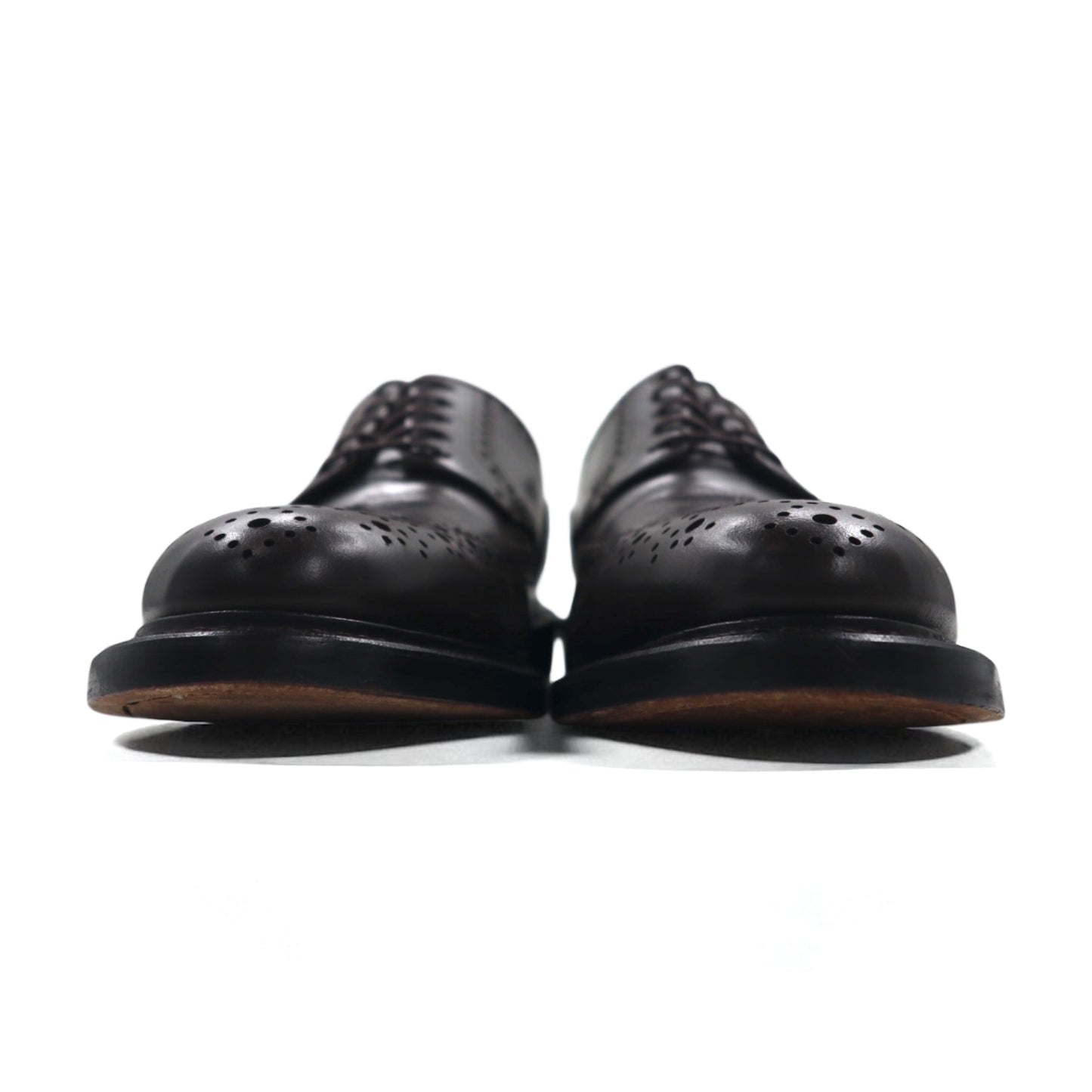 J.Crew Wingtip Full Brogue Dress Shoes, Size 27cm, Brown Leather with Medallion Detail, 55740