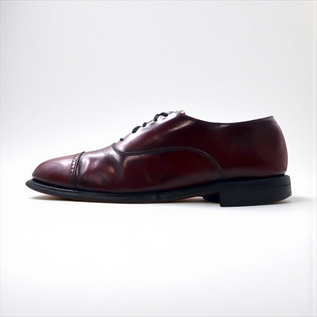 BOSTONIAN Straight Tip Dress Shoes, Size 27.5cm, Cap Toe, Medallion Leather Shoes