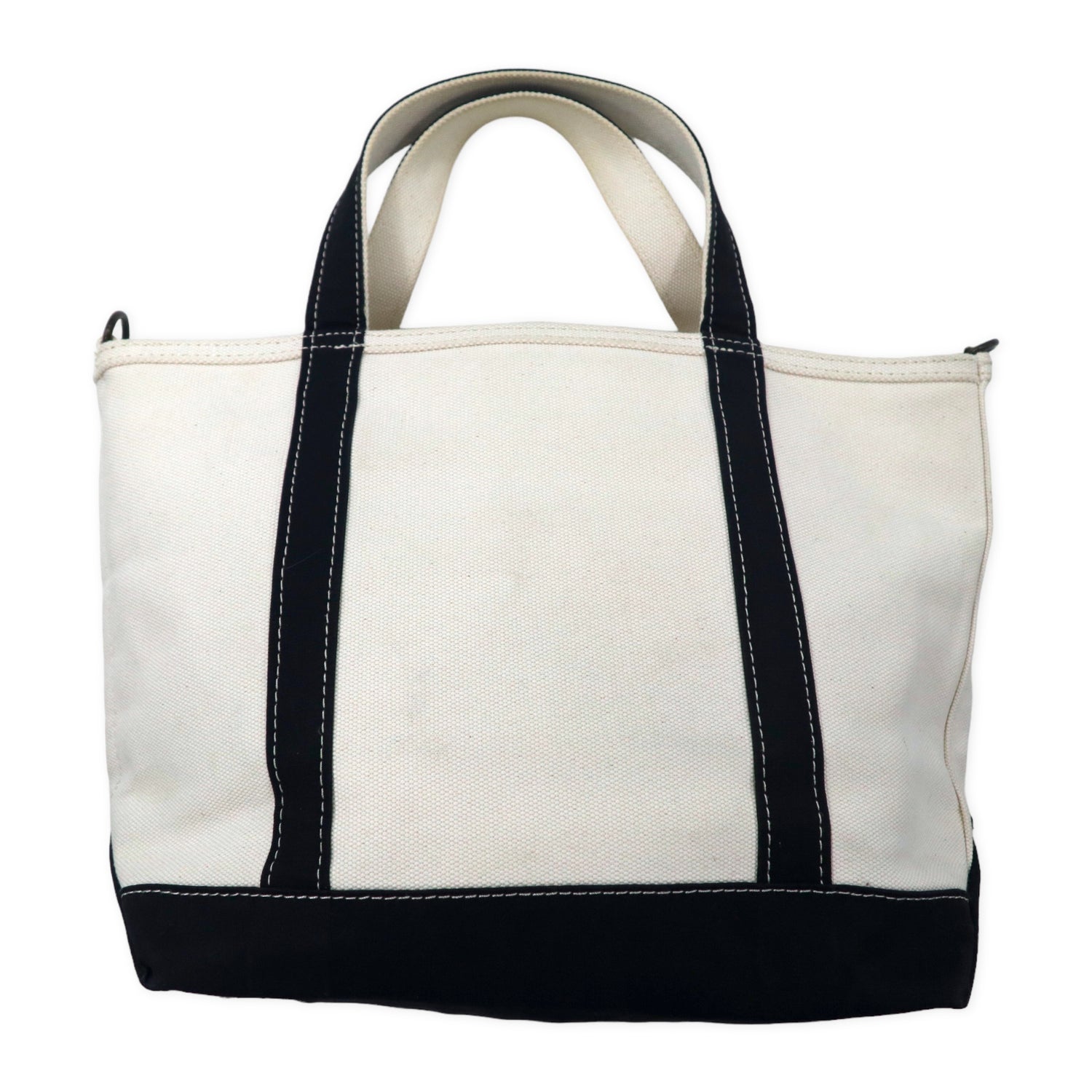 L.L.Bean 2WAY Tote Bag Shoulder Strap Tote Medium White Black ...