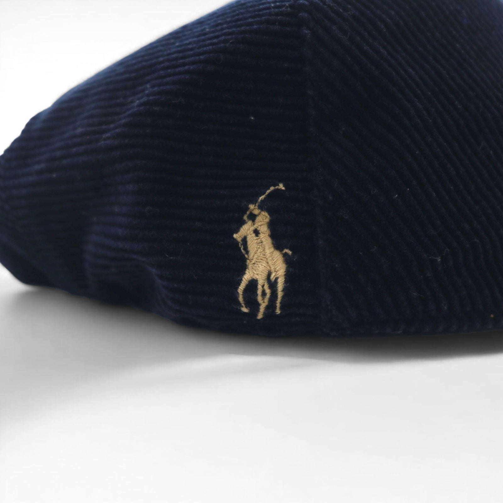 Polo by Ralph Lauren Corduroy Driver Cap Hunting Cap L/XL Black Small Pony Embroidery