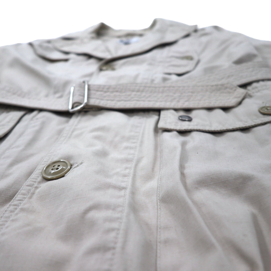 Engineered Garments USA made ripstop storm bal collar coat XS beige nylon cotton