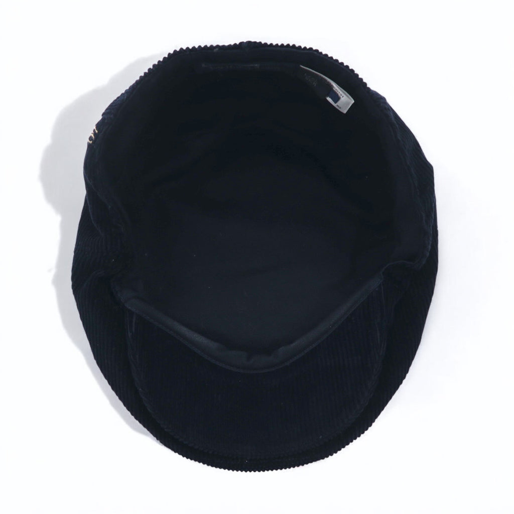 Polo by Ralph Lauren Corduroy Driver Cap Hunting Cap L/XL Black Small Pony Embroidery