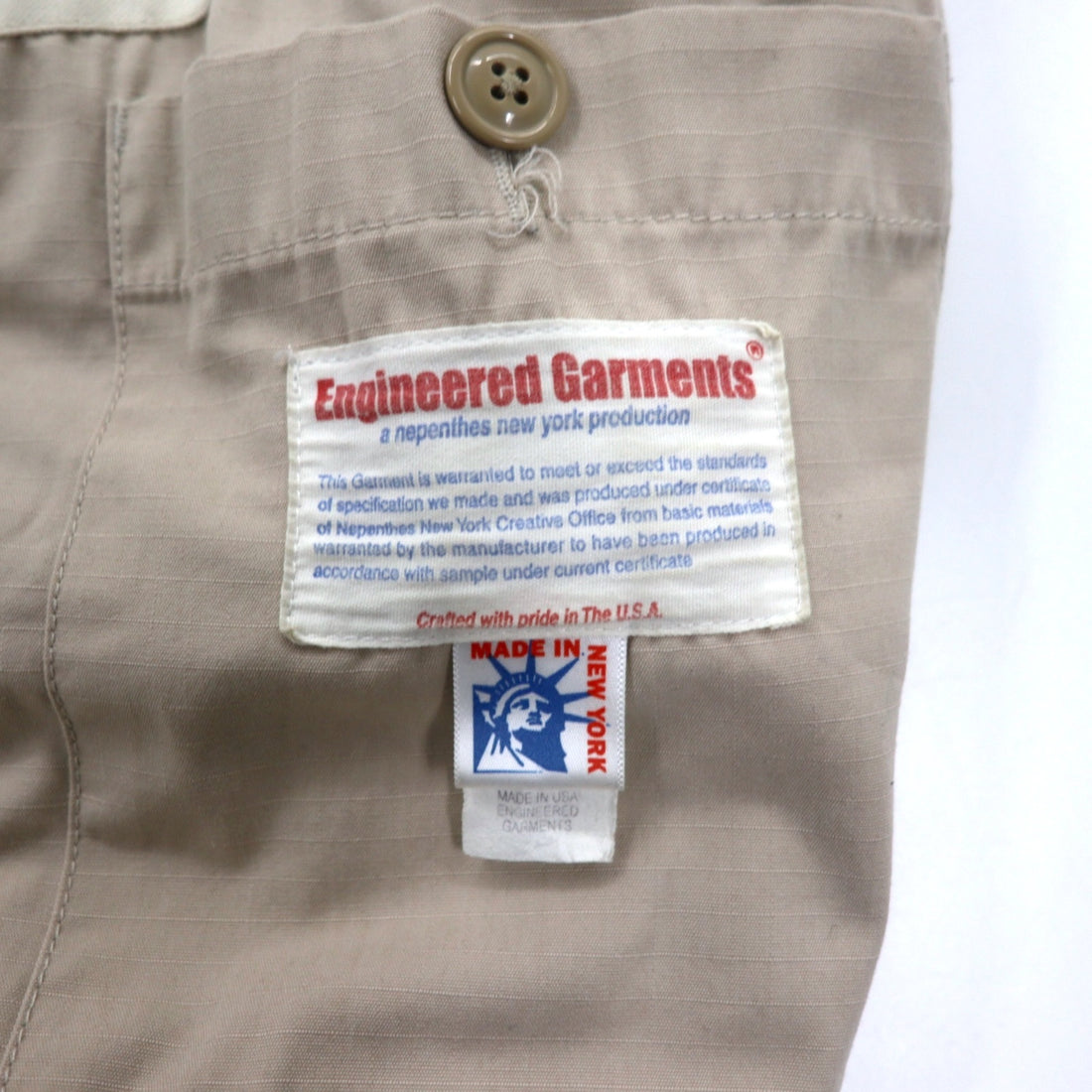 Engineered Garments USA made ripstop storm bal collar coat XS beige nylon cotton