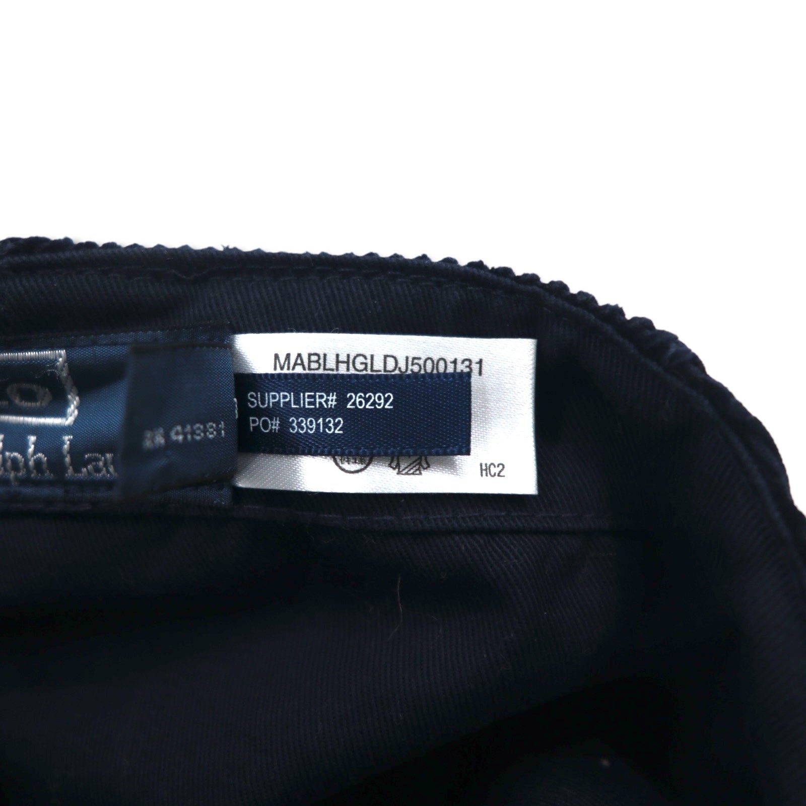 Polo by Ralph Lauren Corduroy Driver Cap Hunting Cap L/XL Black Small Pony Embroidery