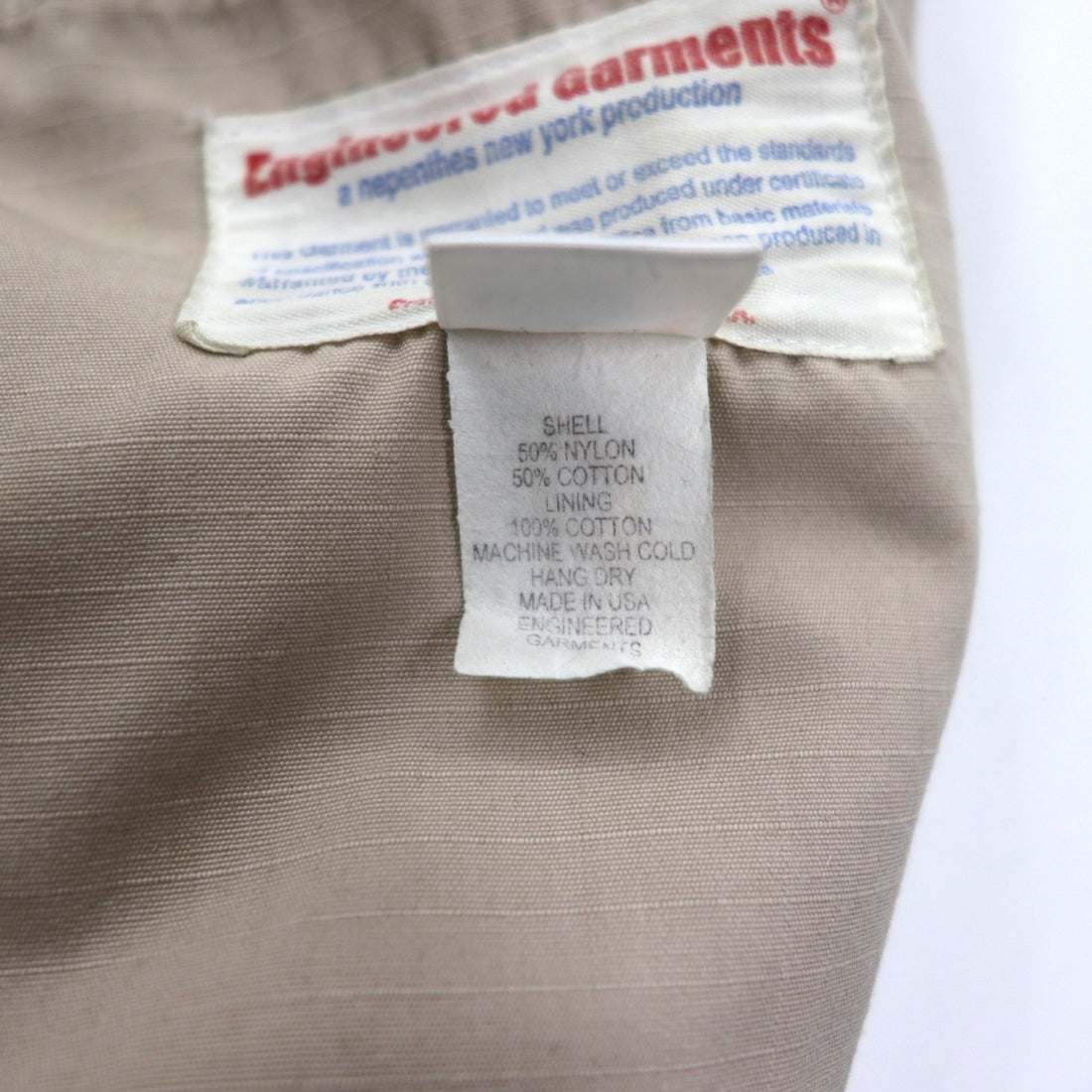 Engineered Garments USA made ripstop storm bal collar coat XS beige nylon cotton