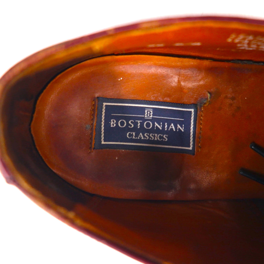 BOSTONIAN Straight Tip Dress Shoes, Size 27.5cm, Cap Toe, Medallion Leather Shoes