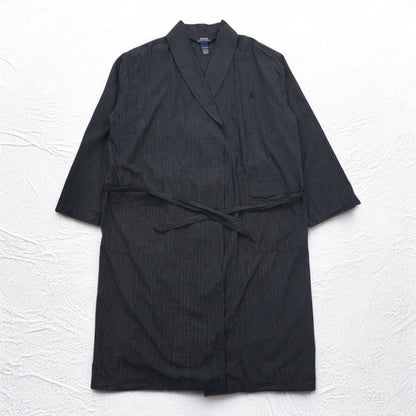 POLO RALPH LAUREN ローブコート ガウン M ブラック チェック ベルト付き Woven Robe Soho Plaid