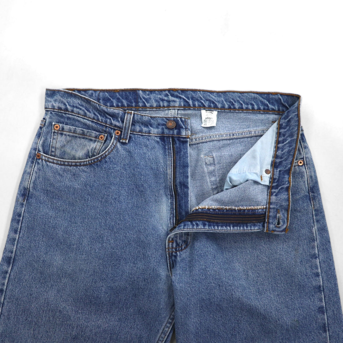 Levi's 90s Made in USA 505 Straight Denim Pants, Size L, Indigo Blue, Zipper Fly, 505-4891