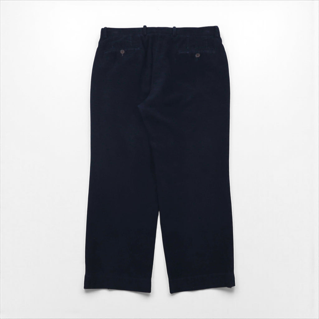 LAUREN RALPH LAUREN 90年代 2タック ワイド コーデュロイパンツ チノパンツ L ネイビー