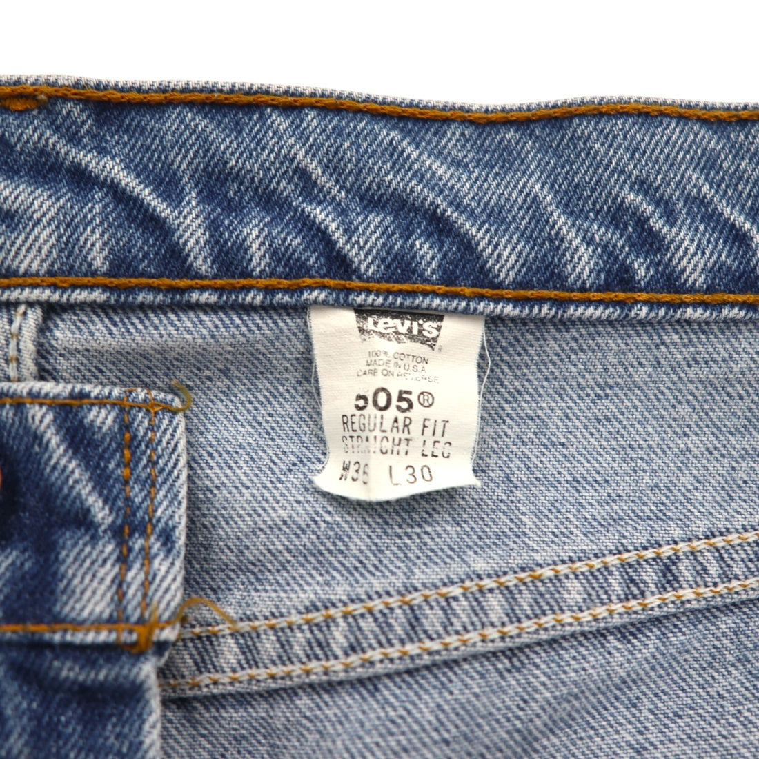 Levi's 90s Made in USA 505 Straight Denim Pants, Size L, Indigo Blue, Zipper Fly, 505-4891