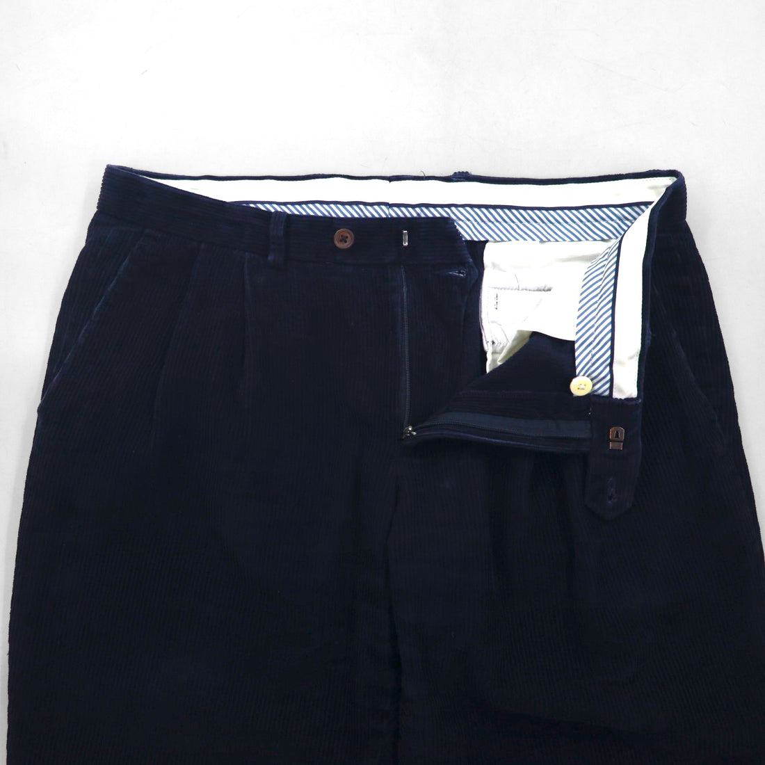 LAUREN RALPH LAUREN 90年代 2タック ワイド コーデュロイパンツ チノパンツ L ネイビー