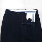 LAUREN RALPH LAUREN 90年代 2タック ワイド コーデュロイパンツ チノパンツ L ネイビー